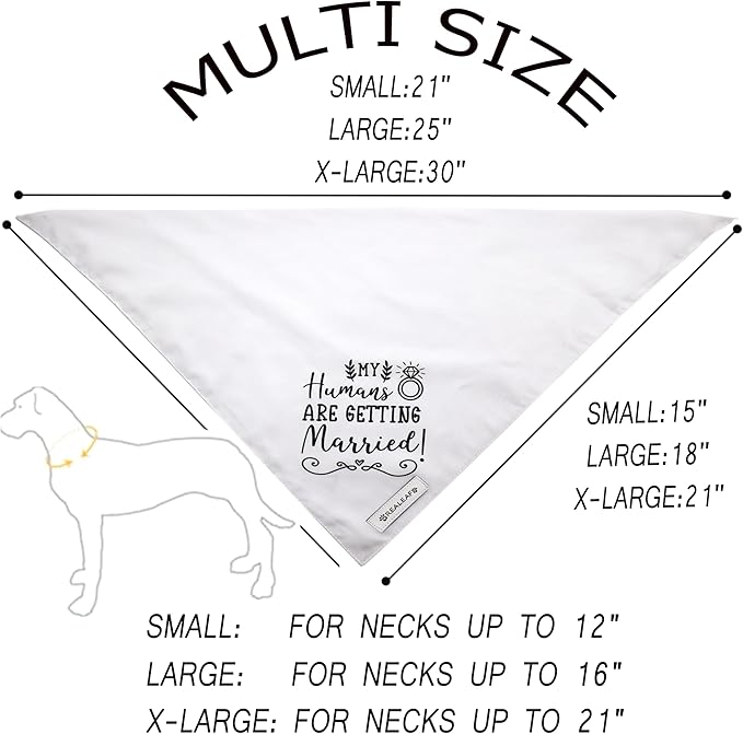 Realeaf Engagement Gift, My Humans are Getting Married Dog Bandana, Dog Wedding Outfit for Boy and Girl, Premium Durable Fabric, Dog Engagement Announcement for Medium and Large Dogs Pets (Large)
