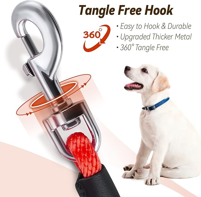 lynxking Check Cord Dog Leash Long Lead Training Tracking Line Comfortable Handle Heavy Duty Puppy Rope 10ft 15ft 30ft 50ft for Small Medium Large Dog