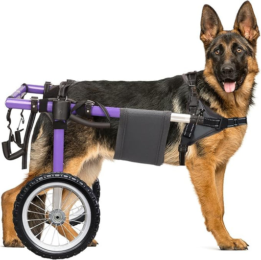 Dog Wheelchair for Back Legs - Lightweight Aluminum Alloy Dog Wheelchair, Upgraded All-Terrain Tires for Large Dogs, 55.1-88.1 lbs(XL)