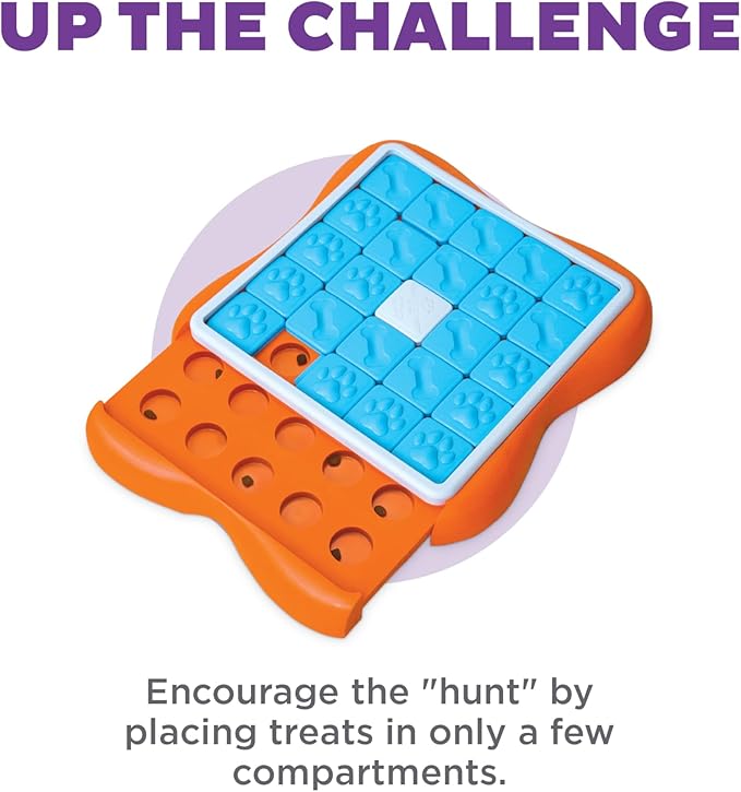 Outward Hound Nina Ottosson Challenge Slider Interactive Treat Puzzle Dog Enrichment Toy, Level 3 Advanced, Multicolored
