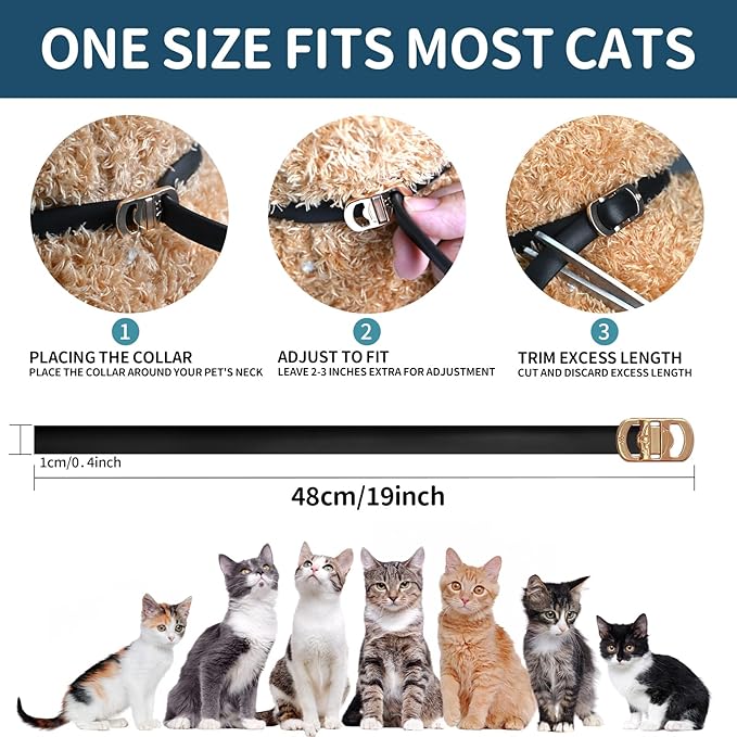 Flea and Tick Collar for Cats - 4 Pack, 32 Month Protection Treatment, Waterproof, Natural Prevention, Adjustable for Cats & Kittens (Black)