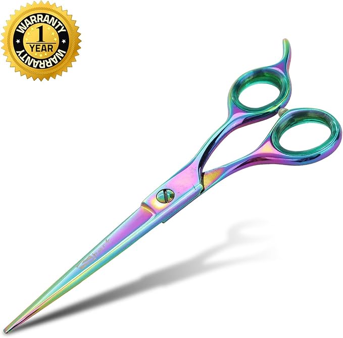 6.5 Inch Straight Rainbow Pet Scissors for Grooming Small Dogs - Professional Precision & Stunning Results - Comfortable Design - Trusted by Grooming Pros - Dog Shears - Ideal Scissors for Pet