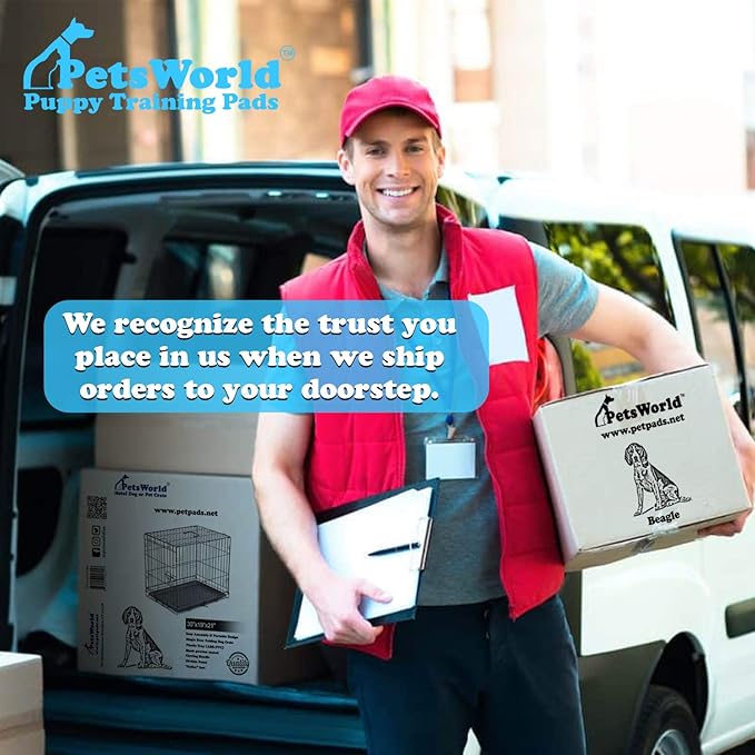 PETSWORLD Puppy Pads, 23x36 Inch, 1200 Count - Puppy Pee Pads for Dogs, Tear Resistant, Economy Value, Super-Absorbent Polymer Gel Core, Perfect for Puppies, Smaller Dogs