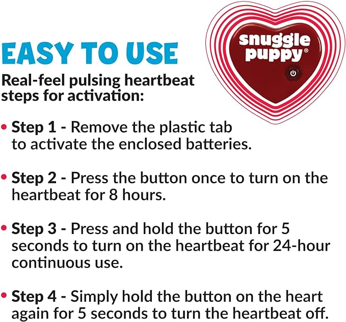 Original Snuggle Puppy Heartbeat Puppy Toy - Heartbeat Puppy for Dogs - Pet Anxiety Relief and Calming Aid - Comfort Dog Toy - Behavioral Training and Sleep Aid Cuddle buddy - Crate Training Essential