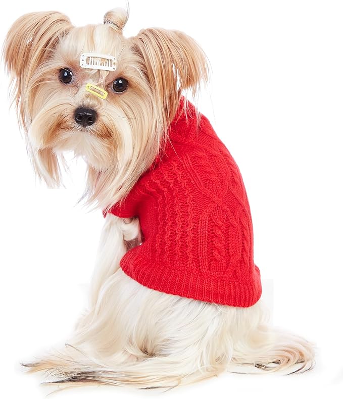 Stretchy Cat Sweater - 17 Colors & 6 Sizes | Snug Winter-Ready Knit for Boy/Girl Cats & Kittens(Red, Medium)