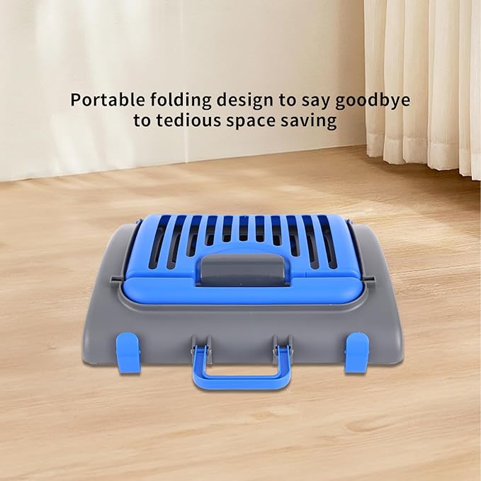 Foldable Travel Cat Carrier, Small Cat Carrier Hard Up to 25lbs, 18" Lx14.5 Wx14 H Front Open Type Plastic Cat Carriers, Blue