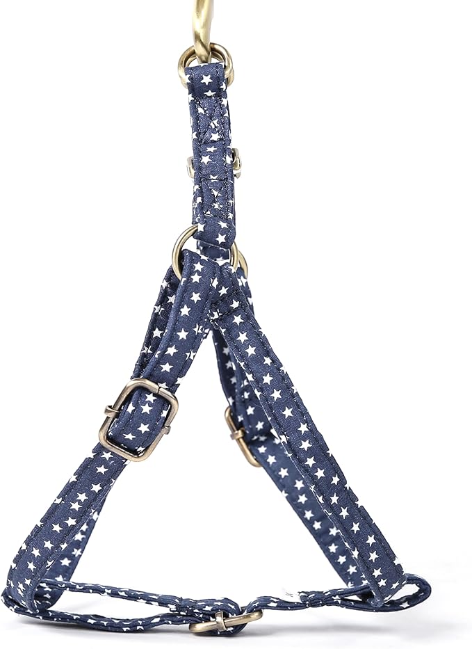 Angie and Allie Organic Cotton Personalized Step in Dog Harness,Custom Dog Halter Vests,Adjustable No Pull Canine Halter Harness for Small Medium Large Dogs