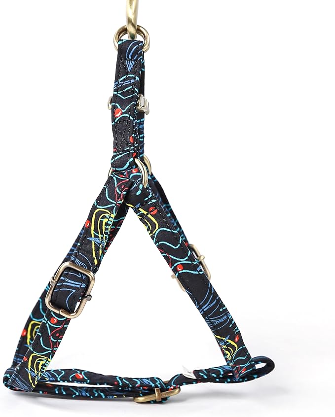 Angie and Allie Organic Cotton Personalized Step in Dog Harness,Custom Dog Halter Vests,Adjustable No Pull Canine Halter Harness for Small Medium Large Dogs