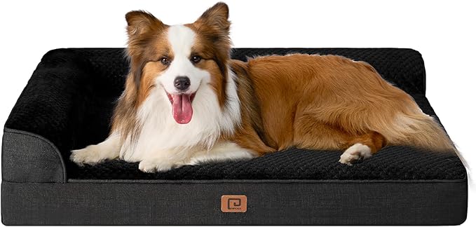 EHEYCIGA Memory Foam Dog Bed XLarge Sized Dogs, Extra Large Dog Bed Orthopedic with Washable Removable Cover, Waterproof XL Pet Bed Couch for Crate, 41x27x6 Inches, Black