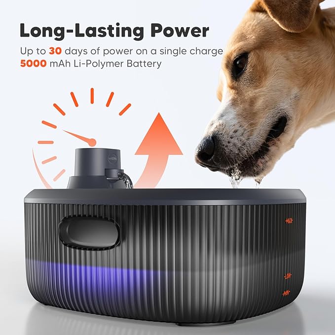 WOPET Wireless Dog Water Fountain for Large Dogs, 6L/205oz Dog Water Bowl Dispenser with 5000mAh Battery Operated, W600 Pro Cordless Pet Fountain for Dogs&Cats with Motion Sensor, Ultra Quiet Pump