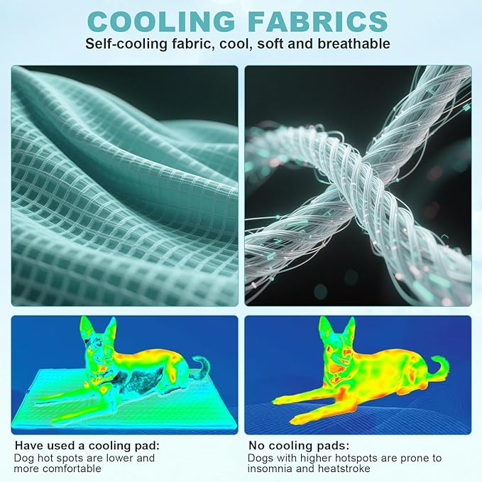 Cat Heating Pad - 18x18 Inch Waterproof Heated Cat Bed with Smart Thermostat Switch and Plush Fabric Cover Blue