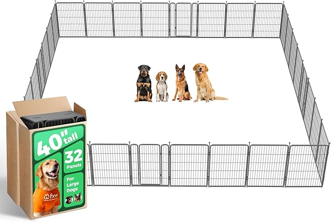 FXW Aster Dog Playpen Designed for Yard, 40inch 32 Panels