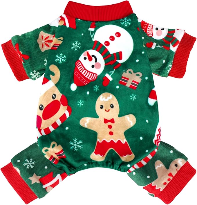 Dog Pajamas Soft Lightweight Dog Onesies Outfit Clothes for Small Medium Large Puppy Pjs for Pet Boys Girls Dogs Cats (XXL (Back: 17.8",Chest: 22.8", Neck: 13"), Christmas)