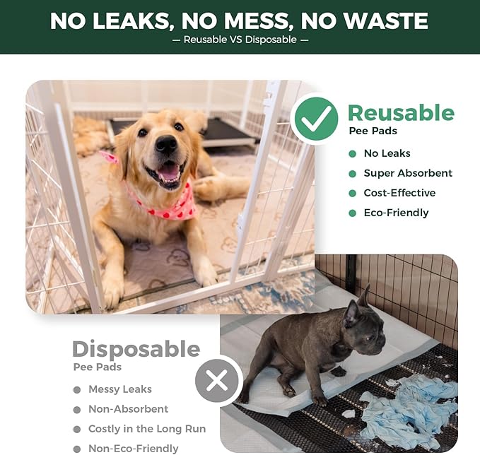 FXW Homeplus Unleashed Indoor Dog Playpen - Stress-Free and Safe Play, Heavy Duty 45 Inch 8 Panels with Washable Pee Pad for Large Dogs, White│Patented