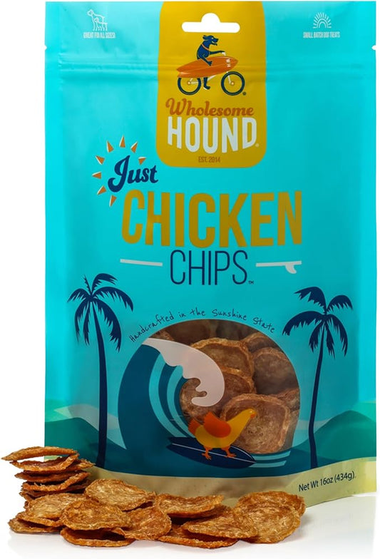 Just Chicken Chips | Single Premium Ingredient & Healthy Treats | All Natural Training Treats for Small, Medium, and Large Dog Breeds | Made in USA - 16oz