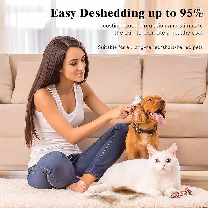 Undercoat Shedding Brush for Dogs & Cats – Professional Deshedding & Dematting Tool – Grooming Comb for Long Hair, German Shepherds & All Pets