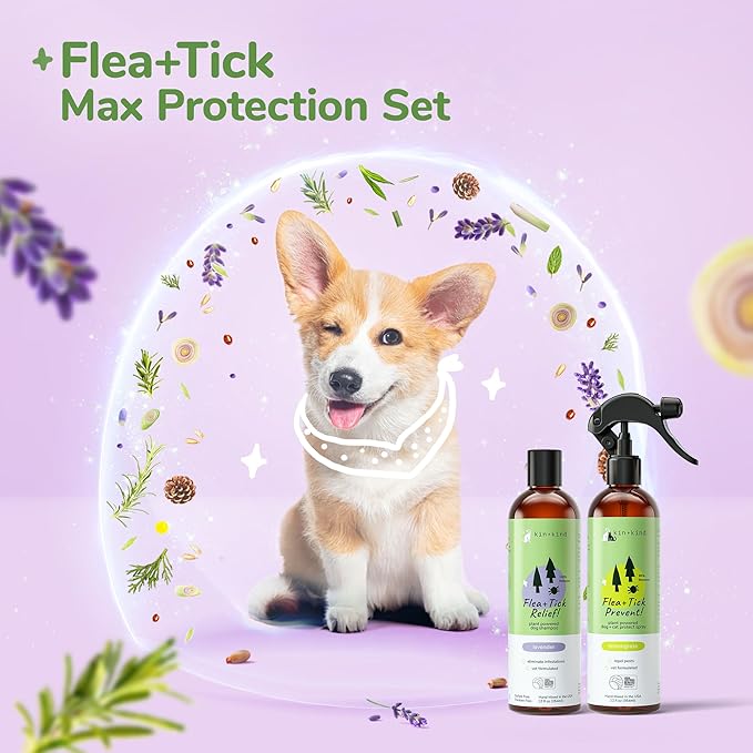 Flea Tick Protection Kit (Lavender Shampoo - Lemongrass Spray)