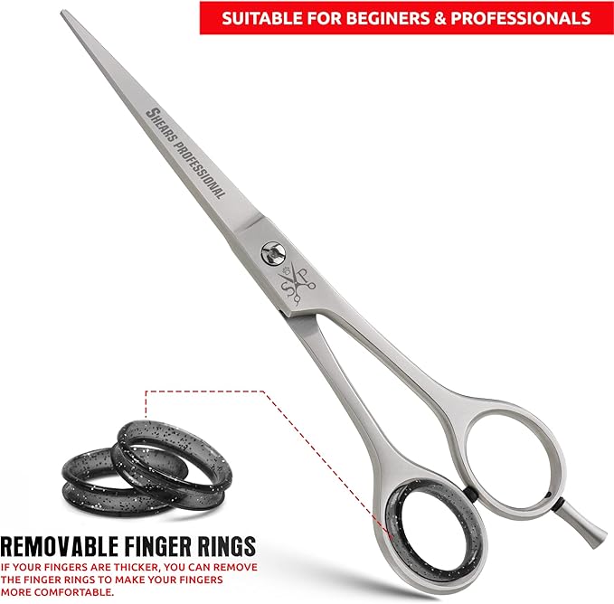 Professional Barber Scissor for Hair Cut Styles Hair Cutting Scissors, All Purpose 4.5 Inch Stainless Steel, Sharp Edge Blades, Dog Grooming Scissors,Hairdressing Texturizing Salon Razor Edge Scissor