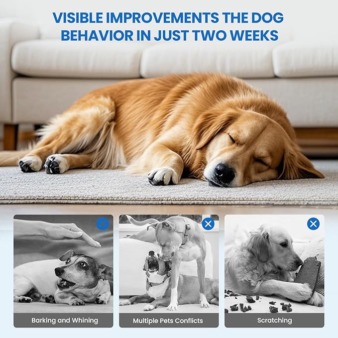 Dog Calming Diffuser, 8 in 1 Dog Pheromones Calming Diffuser, Relaxing Pheromone for Dogs Relief Stress Anxiety Reduce Aggression Barking, Help Train Dog to Pee, 2 Diffuser 6 Refill(48ml)