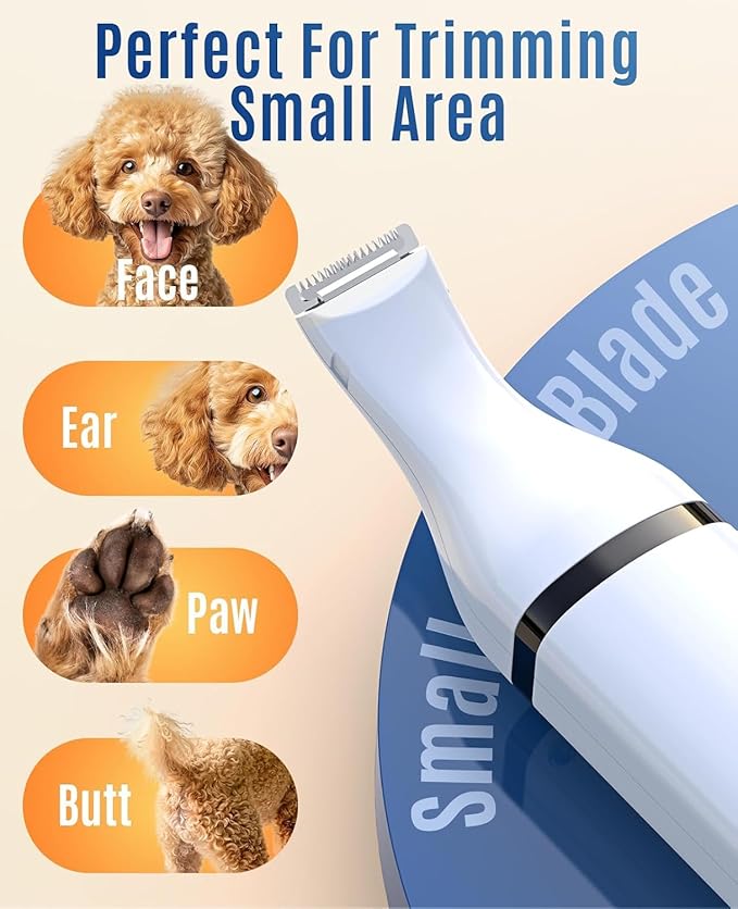 oneisall Dog Nail Grinder and Paw Trimmer Kit 2 in 1 Quiet Rechargeable Electric Pet Nail Grinder with 2 LED Lights and Cordless Dog Grooming Safe Clippers