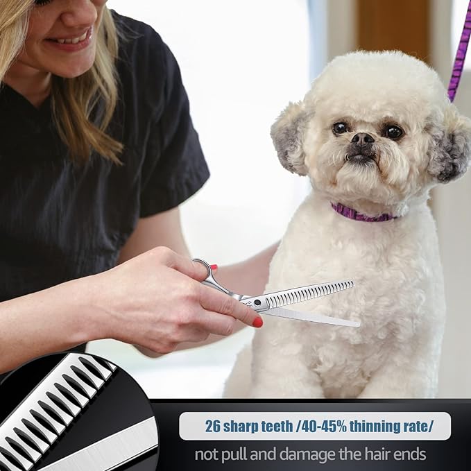 JASON 7.5" Professional Dog Grooming Chunker Scissors Japanese Stainless Steel Dog Chunker Shear for Pet Groomer