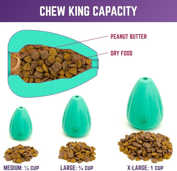 Chew King Premium Treat Dog Toy, XL, Extremely Durable Natural Rubber Toy