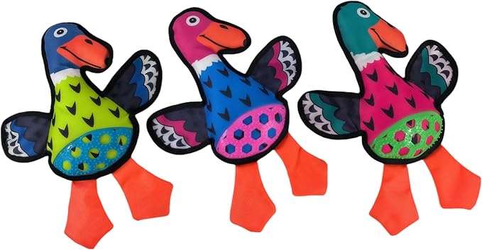 Squeaky Dog Toys, Crinkle Dog Toy,Colorful Absurd Duck Dog Toys,Interactive Dog Toy,Fun for Indoor Puppies,Chewing and Play(Pink)