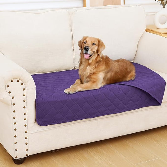 Smiry Waterproof Dog Blanket, Reversible Dog Bed Cover Pet Blanket, Soft Pet Couch Covers for Sofa Washable, Bed Couch Sofa Furniture Protector for Puppy Cat Kids (30"x53", Purple/Purple)