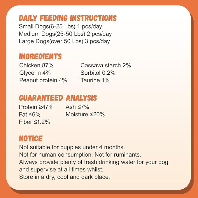 Dog Treats Chicken Jerky Rings, Rawhide-Free Grain-Free Real Dried Tenders Natural Chicken Breast Dog Chewy Training Snacks for Small Medium Large Dogs Large Pack 10.6oz