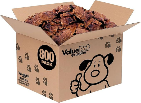 ValueBull USA Rawhide Chips, Natural Beef Flavor, 800 Count Wholesale Pack - Natural & Safe, USA Beef Hide, Long Lasting, Chemical Free, No Artificial Flavors
