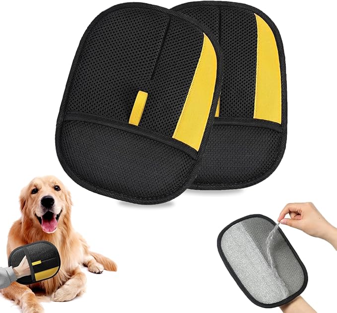 Pet Hair Removal Gloves for Cats & Dogs– Newly Upgraded Electrostatic Pet Hair Glove– Lint Removal Gloves for Sofa, Couch, Car Seat & Clothes– Magic Brush Pet Hair Remover– Catch Glove for Fur