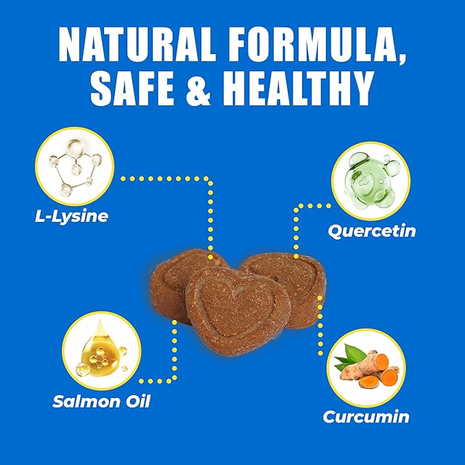 Just Try 300 Bites Allergy & Immune Bites for Cats - with L-Lysine & Quercetin for Itchy Skin Relief & Cat Allergy- Skin & Coat Health Eye Health- Grain Free Dietary Supplements for Pets