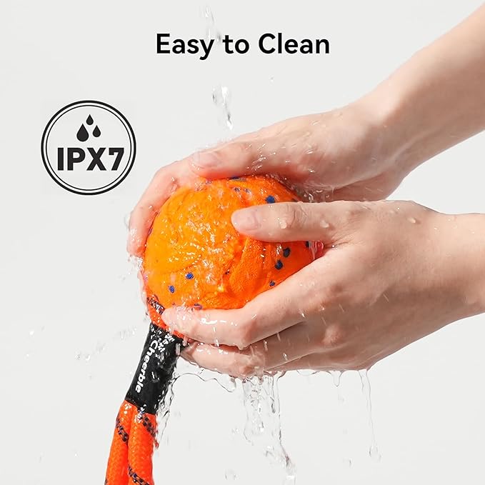 Cheerble Smart Interactive Dog Rope Toy Tug of War, Wicked Ball AIR Rope, Automatic Moving, Bouncing, and Rotating, E-TPU Material, IPX7 Waterproof Rating, Active Rolling Ball (Orange)