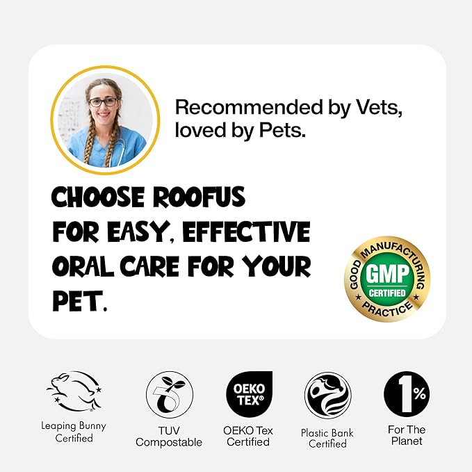 Dog Teeth Cleaning Wipes 60 Packs - Peanut Butter Dental Wipes to Reduce Plaque & Tartar for Dogs & Cats - Pet Dental Wipes for Oral Freshness