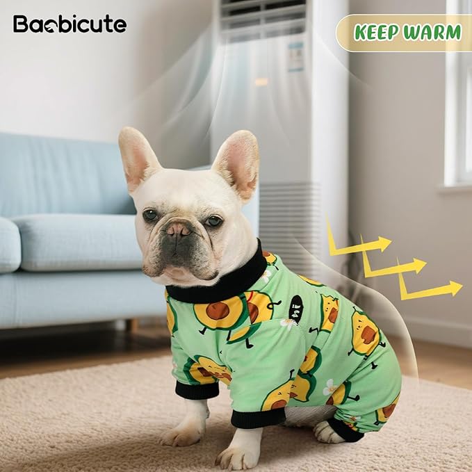 4 Pack Dog Pajamas Soft Lightweight Dog Recovery Suit Onesie Clothes for Small Medium Female Boys Girls Dogs Cats (L (Back: 14",Chest: 18", Neck: 10.6"), Dinosaur,Farm,Monkey,Avocado)