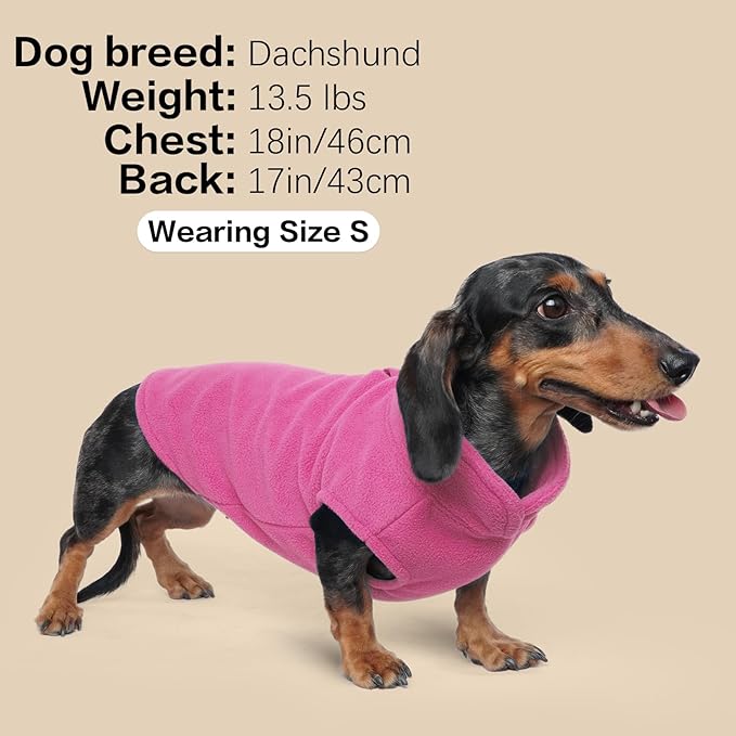 FUAMEY Dog Fleece Vest for Large Dogs,Warm Stretchy Dog Sweatshirts Pullover with Leash Hole Dogs Sweater Soft Pet Turtleneck Cozy Pet Vest Lightweight Sleeveless Pink XL
