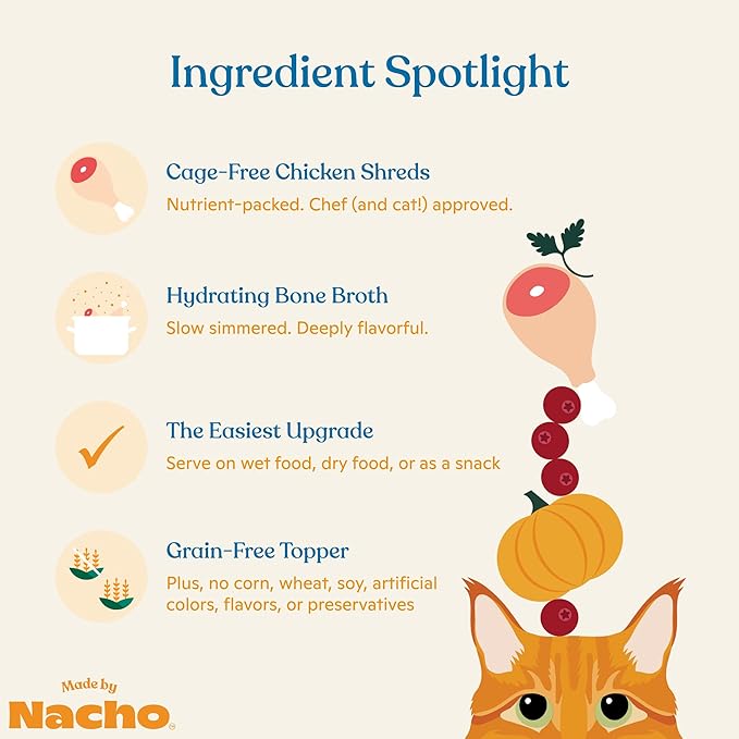 Made by Nacho Bone & Joint Support Cage-Free Chicken Puree Meal Topper with Bone Broth (36 Count)