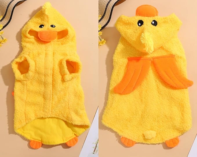 Pet Costume for Small Dogs Cats,Halloween Hoodies Winter Puppy Coat Outfits Funny Pajamas Clothes for Christmas Party,Duck L