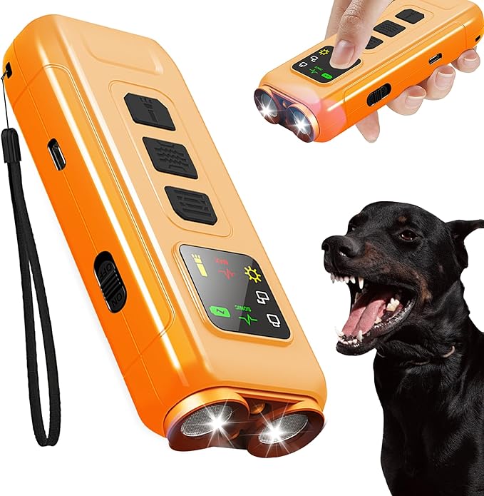 Dog Bark Deterrent Devices, Rechargeable Anti Barking Device for Dogs, Dog Training Tools to Stop Bad Behaviors, Compact Bark Control for Dogs, Up to 32 Ft Range Dog Barking Silencer, Easy to Carry
