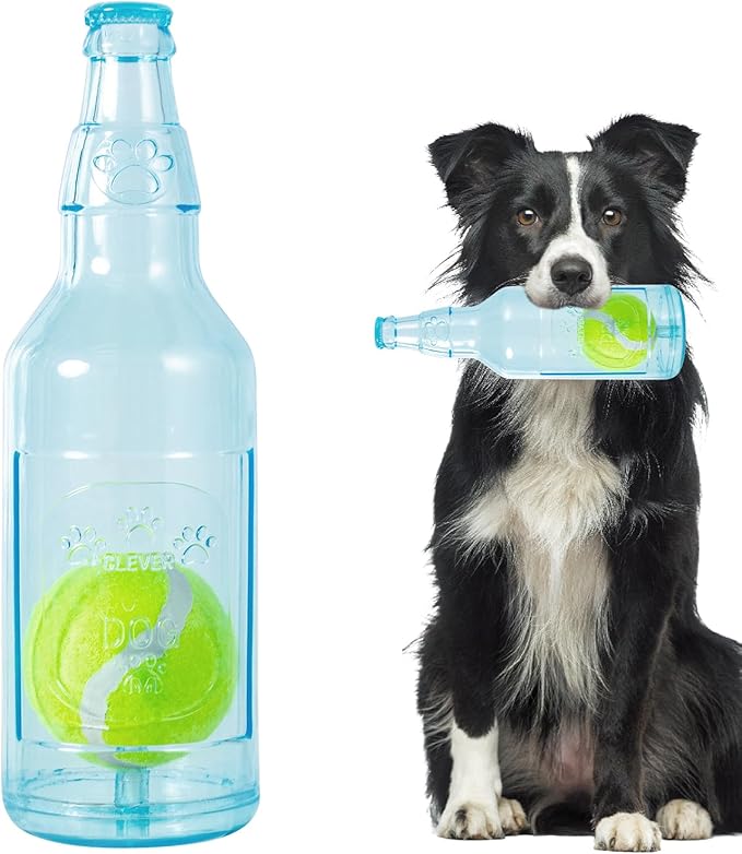 Dog Toy - Floating Fetch Toy with Squeak, Tennis Ball Inside (Single Large)