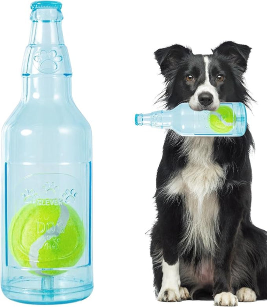 Dog Toy - Floating Fetch Toy with Squeak, Tennis Ball Inside (Single Large)