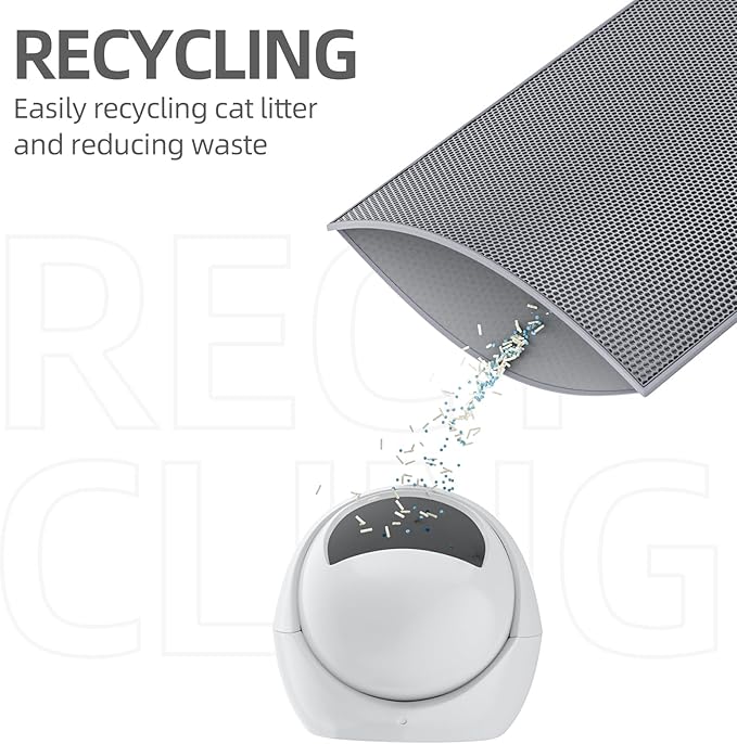 ESTHELLO Cat Litter Mat Large, Cat Litter Trapping Mat, Honeycomb Double Layer Design, Easy to Clean,Washable (30’’ x 24’’ Gray