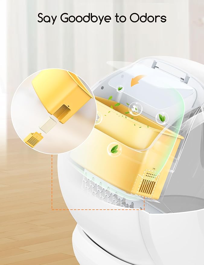 MeoWant Self Cleaning Cat Litter Box, Open-Top Automatic Cat Litter Box with Safety Protection, App Control, Odor-Free, 75L Large Space for Multiple Cats