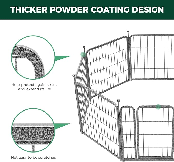 FXW Aster Dog Playpen Designed for Yard, 24inch 48 Panels