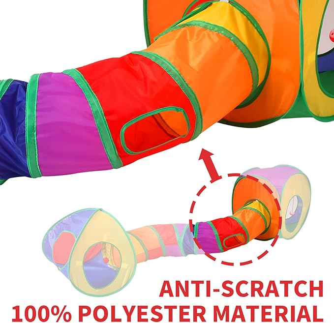 ‌Coolcandy Cat Tunnel & Interactive Cat Toy Indoor, Cube Tent Shape Tunnel Toys for Indoor Cats, Collapsible Interactive Peekaboo Cave with Play Ball, for Multi-Way Play & Small Animals