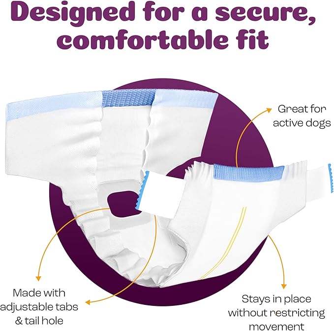 Inspire Pet Care Dog Diapers Female Dogs | Bulk Value Doggie Incontinence, Accidents, for Heat, Pee or Period and Housebreaking (Small (50 Count))