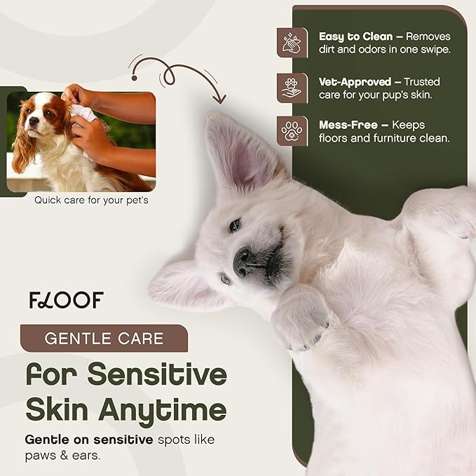 Hypoallergenic Renewing Dog Wipes - Grooming Natural Fresh Aloe Wipes for Paws, Face, Skin, Eyes, Ears, Butt - Perfect for Puppy & Adult Dogs - Vet Dermatologist Formulated - Extra Thick (864 Count)
