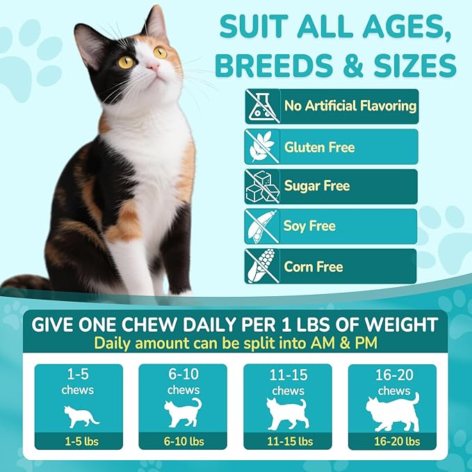 Cat Allergy Relief for Cats, 500 Crunchy & Creamy Anti-Itch and Immunity Chews for Itchy Skin, Paws, Eyes, Ears| Stop Licking & Scratching, Supports Seasonal Itching, Chicken Flavor