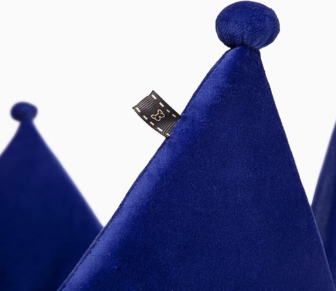 NANDOG Pet Gear Crown Cozy Round Dog & Cat Bed Collection Washable Indoor Pet Bed for Small Breeds-Soft Bed Fits in Crate or Kennel-Made of Ultra Soft Micro-Plush Material (Royal Blue, Prive 18")