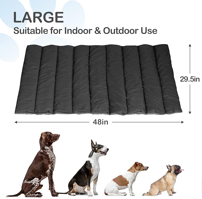 Heeyoo Outdoor Dog Bed, Waterproof Camping Dog Bed Mat, Machine Washable and Portable Travel Pet Pad Mat, Foldable Pet Beds for Small, Medium, and Large Dogs